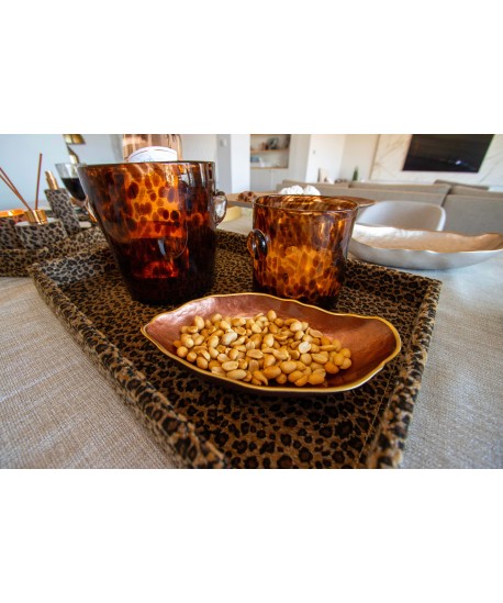 Plateau rectangulaire léopard 42x32x4.5cm