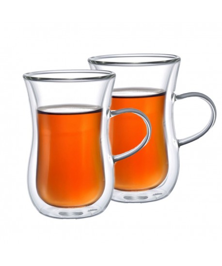 Tasses à thé double paroi avec anse - lot de 2