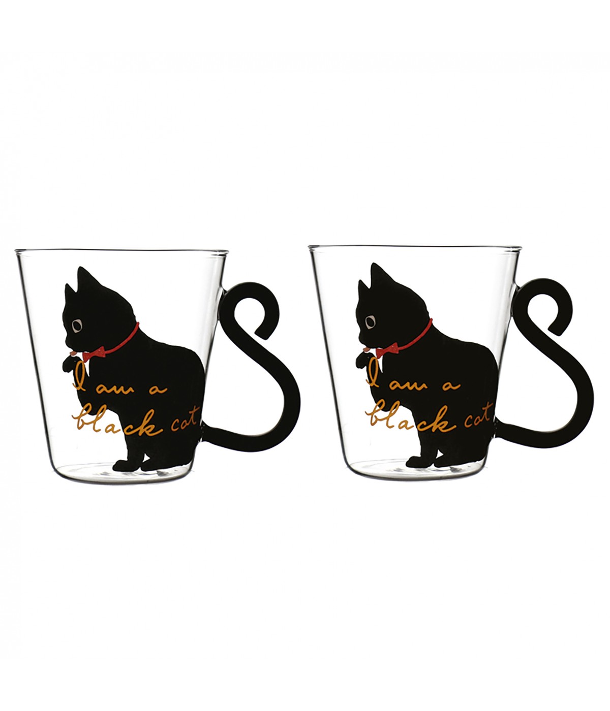 Tasses 300 ml décor chat - lot de 2