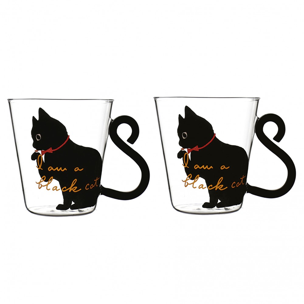 Tasses 300 ml décor chat - lot de 2