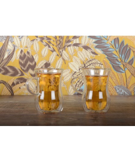 Tasses à thé double paroi avec anse - lot de 2