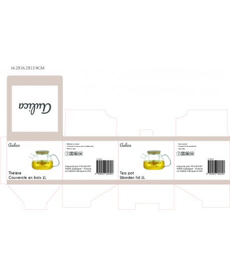 Teapot 1L with wooden lid