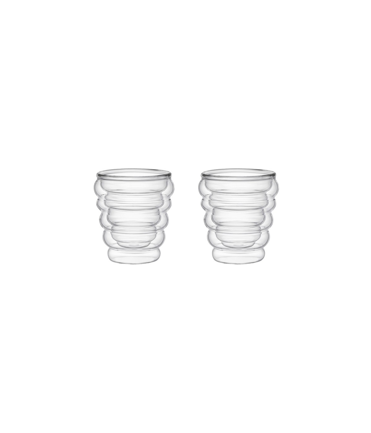 Tasses à café expresso double paroi vague 70ml - lot de 2