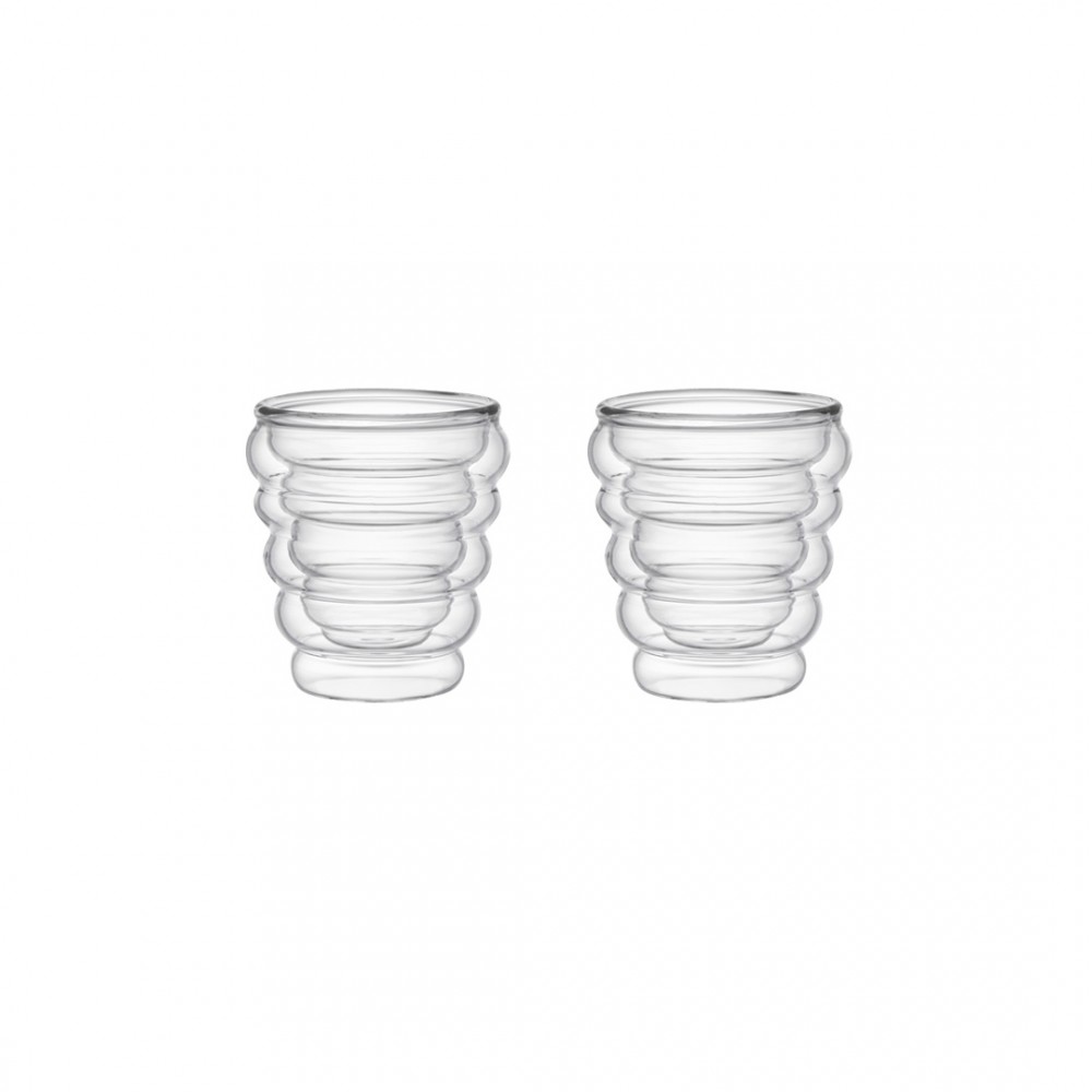 Tasses à café expresso double paroi vague 70ml - lot de 2