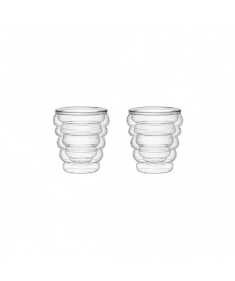 Tasses à café expresso double paroi vague 70ml - lot de 2