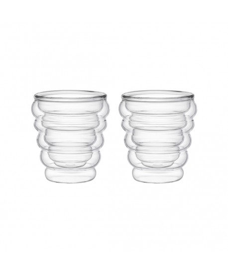 Tasses à thé et café double paroi vague 250ml - lot de 2