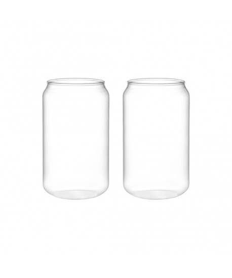 Verres à eau haut forme canette 380ml - lot de 2