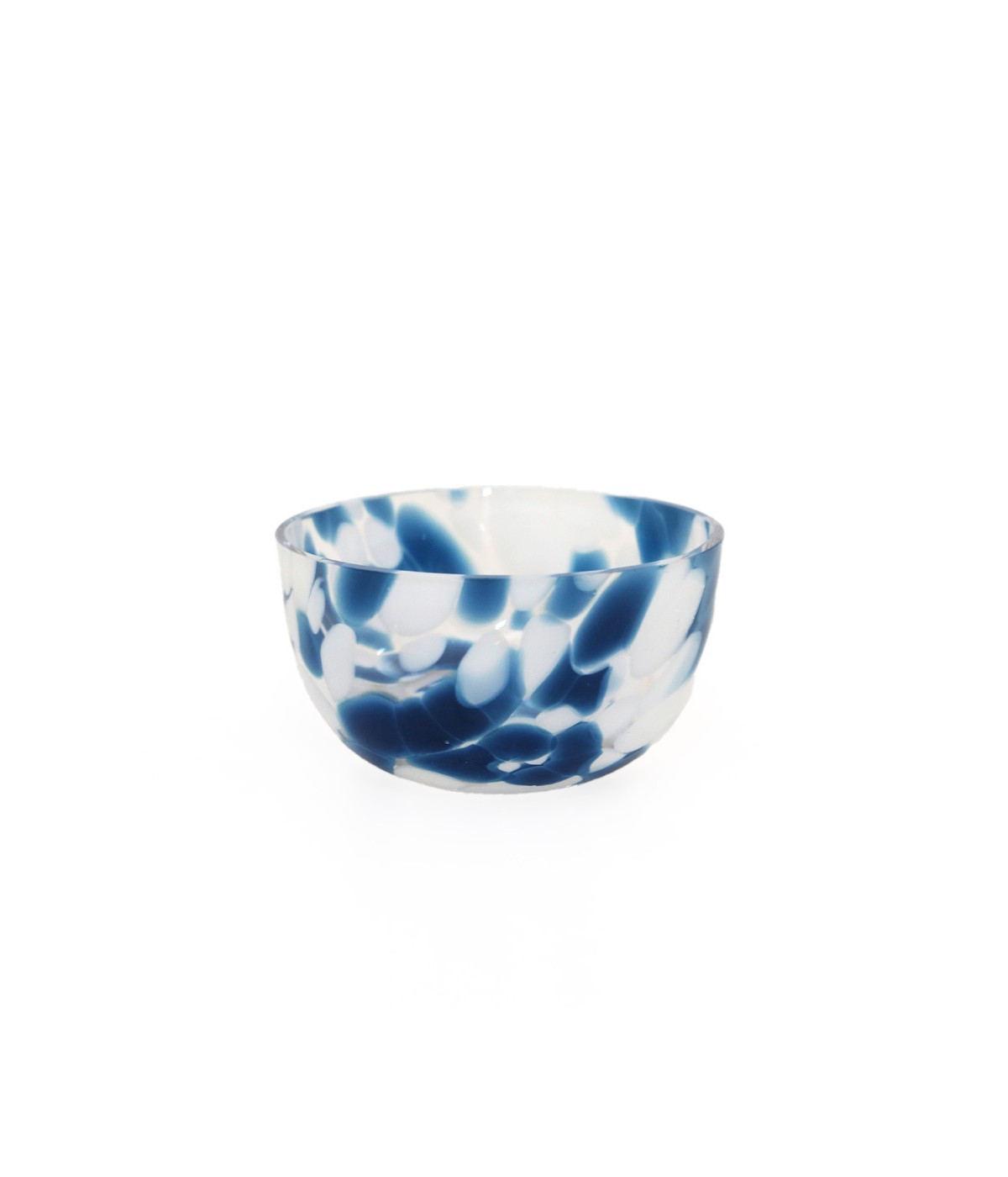 Blue and white glass bowl 11x11x6cm
