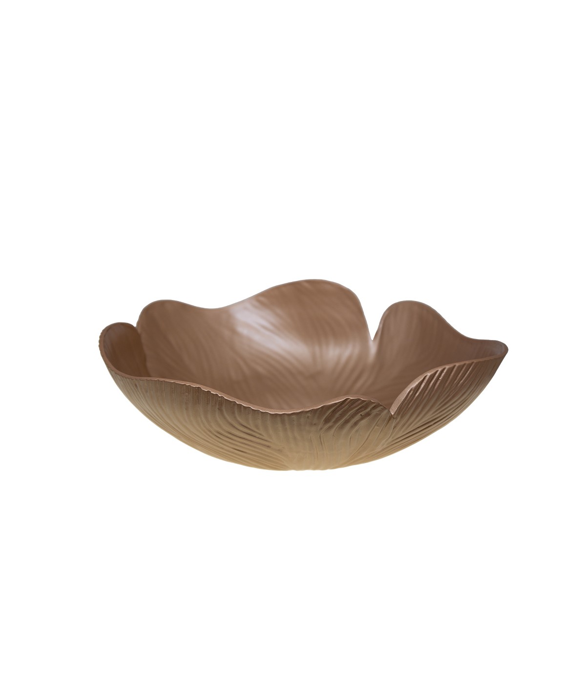 Salad bowl in matt gold ceramic 42x36x17cm
