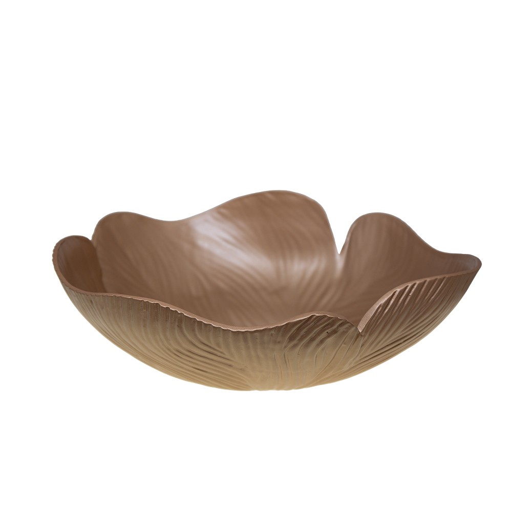 Salad bowl in matt gold ceramic 42x36x17cm