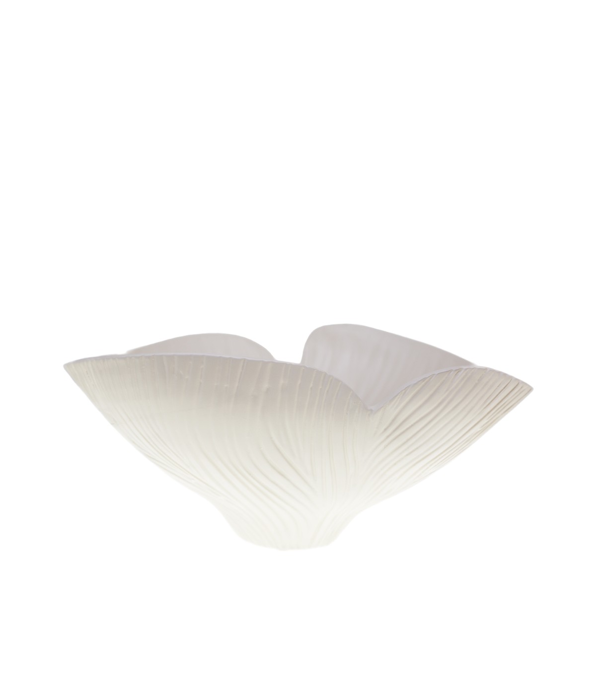 Floral beige mat ceramic salad bowl 41x31.5x20cm