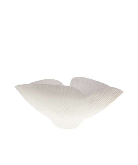 Floral beige mat ceramic salad bowl 41x31.5x20cm