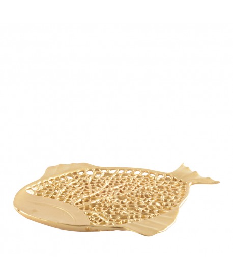 Coupe décorative poisson doré 32x26x2cm