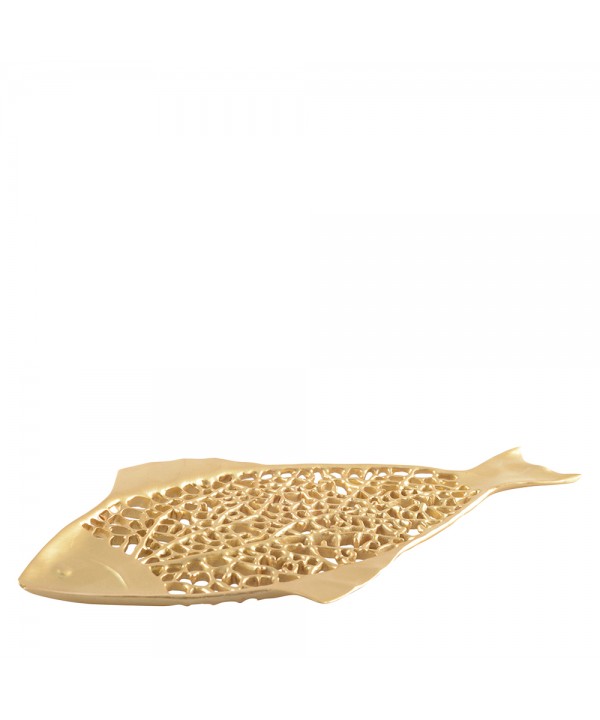 Decorative gold fish bowl 38x18.5x1.5cm