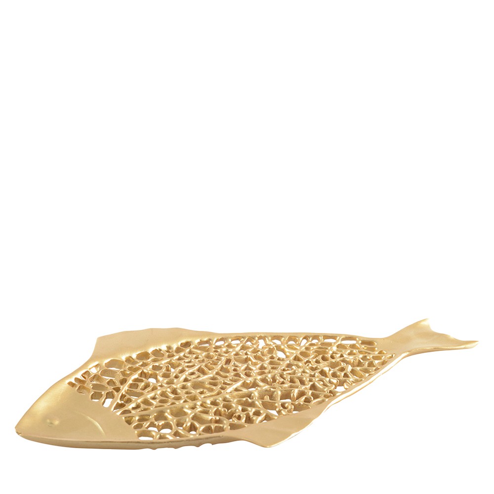 Decorative gold fish bowl 38x18.5x1.5cm