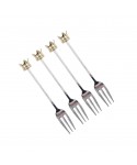 Gold crown dessert forks - set of 4