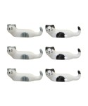 Porcelain cat knife rests - set of 6