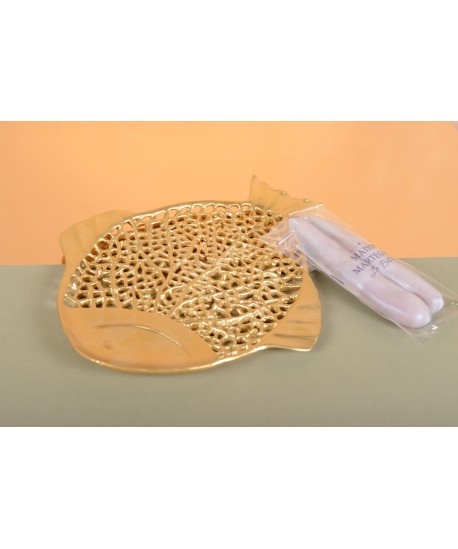 Coupe décorative poisson doré 32x26x2cm