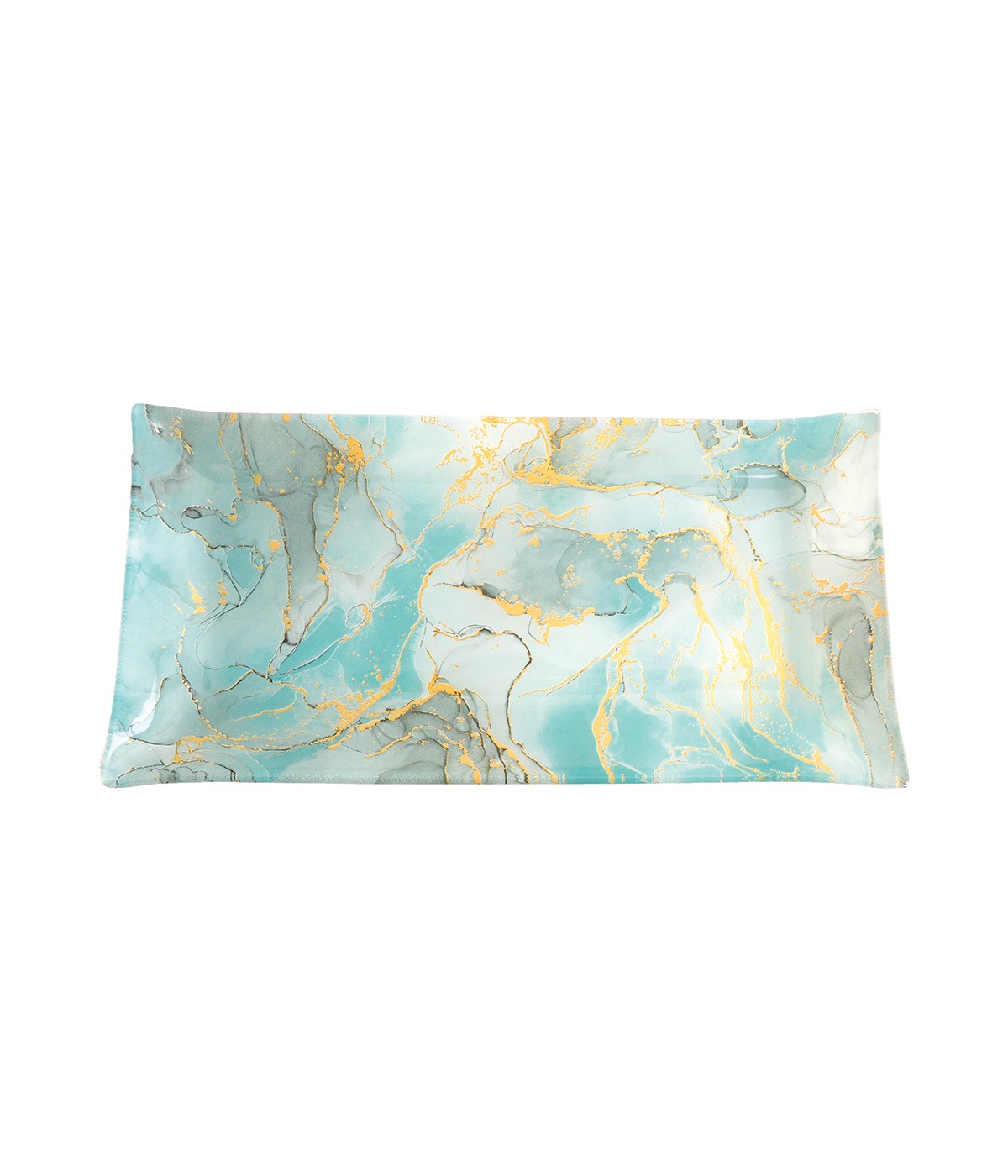 Plateaux rectangulaires océan doré 29.5x15cm - lot de 2