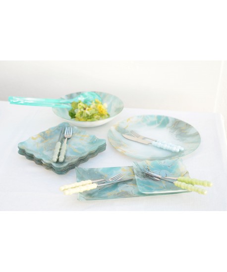 Plateaux rectangulaires océan doré 29.5x15cm - lot de 2