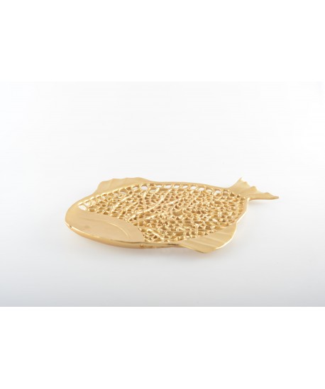 Coupe décorative poisson doré 32x26x2cm