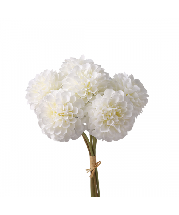 Fleur décorative chrysanthème blanc h40cm