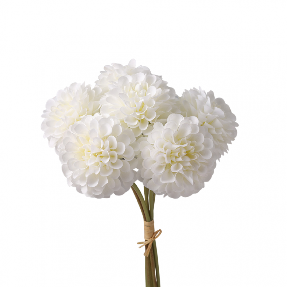 Fleur décorative chrysanthème blanc h40cm