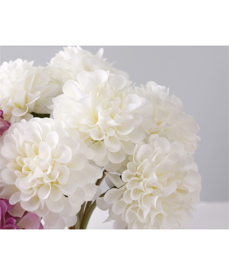 Fleur décorative chrysanthème blanc h40cm