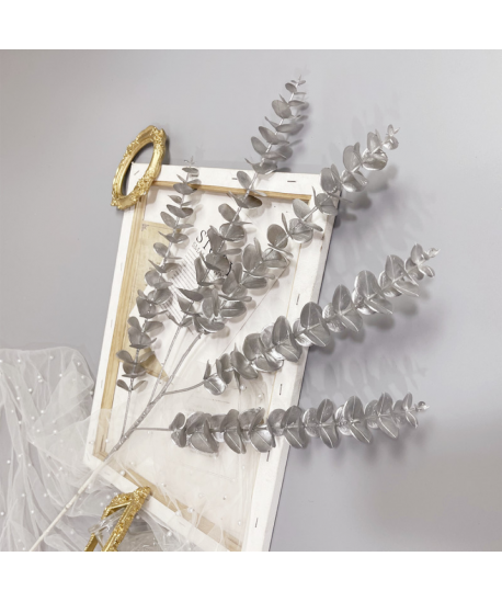 Silver eucalyptus leaf decorative flower h90cm
