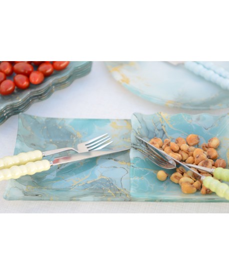 Ocean gold deep square bowls 15cm - set of 6