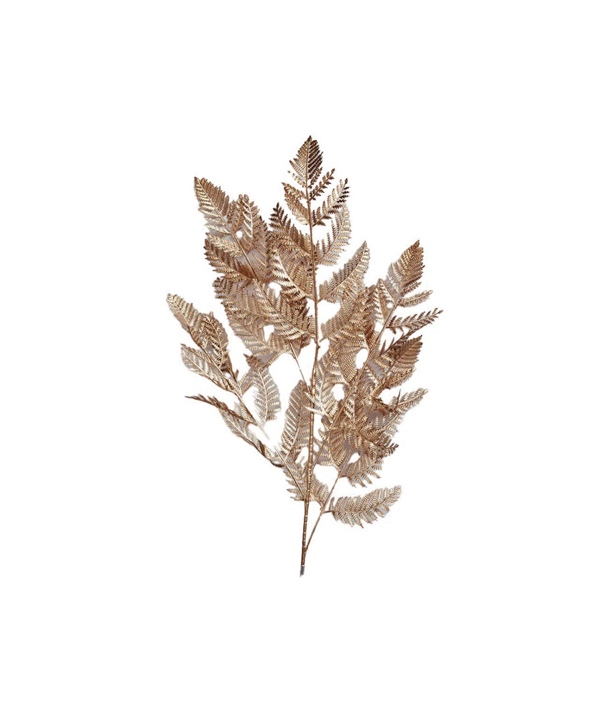 Fleur décorative fougère dorée h90cm