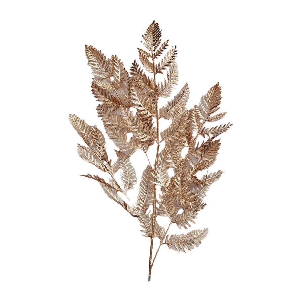 Fleur décorative fougère dorée h90cm