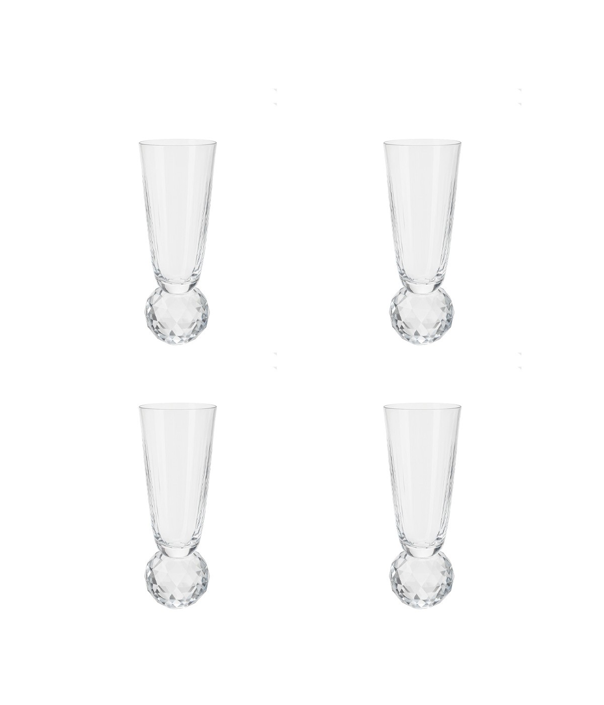 Flûtes avec pied en diamant - lot de 4