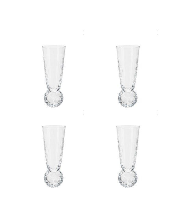 Flûtes avec pied en diamant - lot de 4