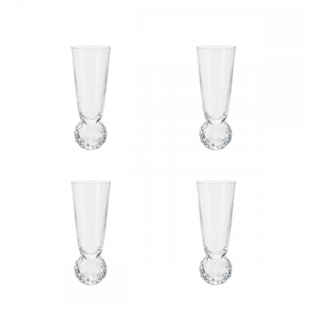 Flûtes avec pied en diamant - lot de 4
