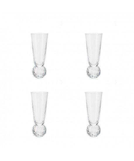 Flûtes avec pied en diamant - lot de 4