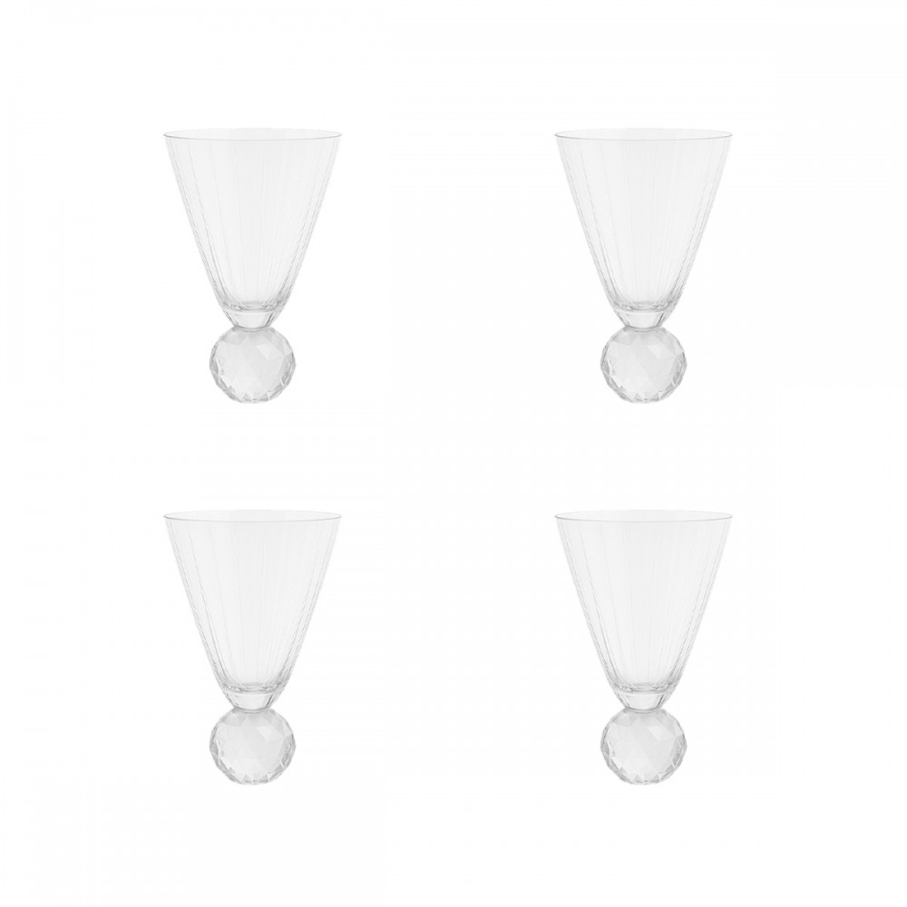 Wine glasses with diamond stem - set of 4