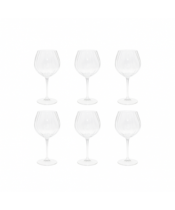 Verres à vin vagues - lot de 6