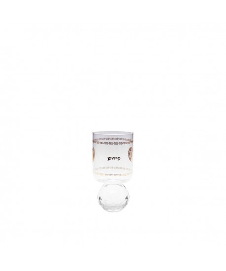 Mini round diamand kiddouch glasse with saucer