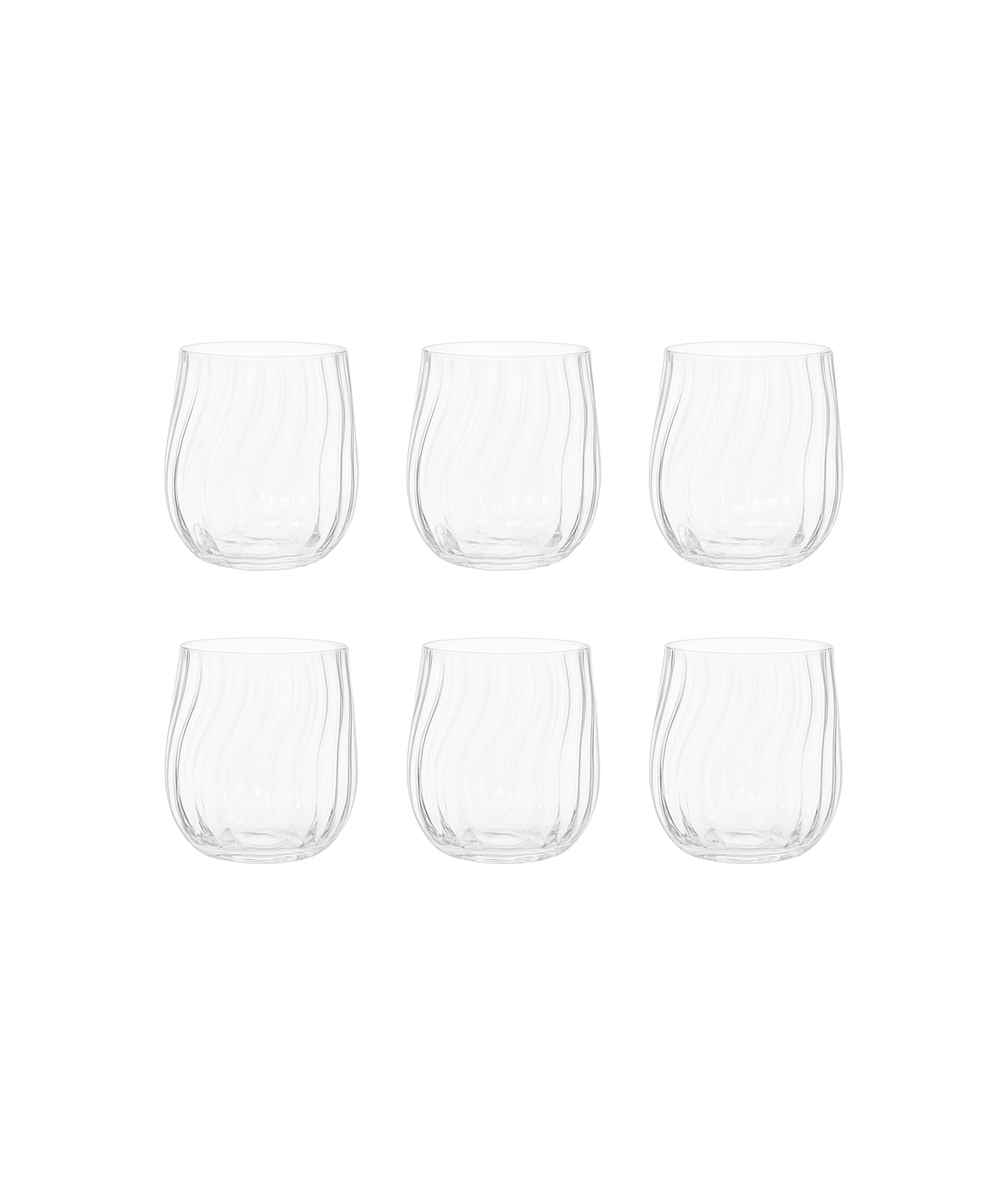 Verres à eau vagues - lot de 6