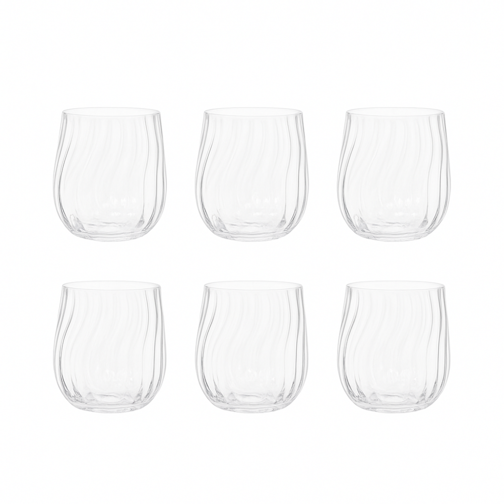 Verres à eau vagues - lot de 6