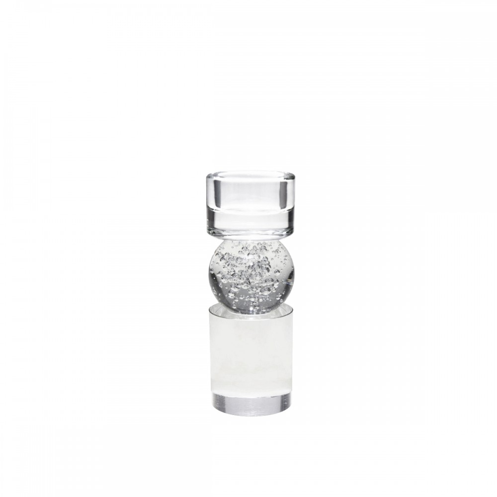 Bougeoir bulle en verre 6x6x16.2cm