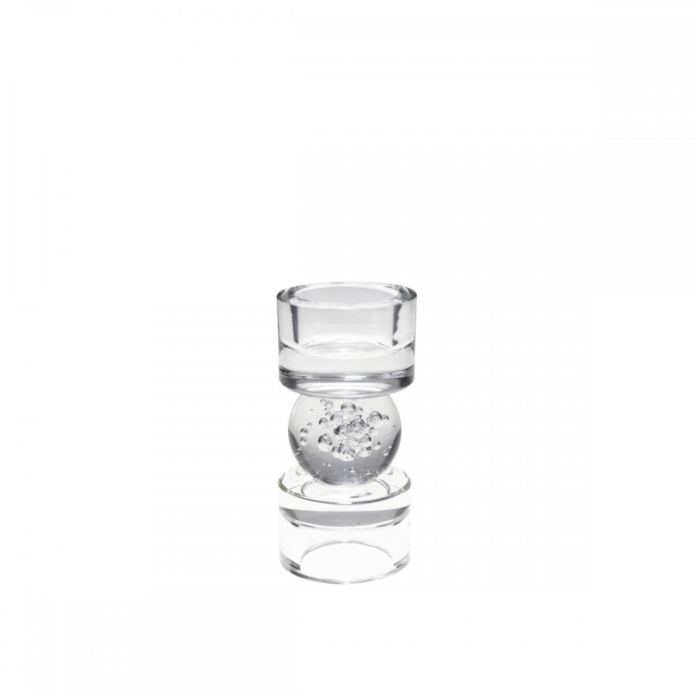 Bougeoir bulle en verre 6x6x12.5cm