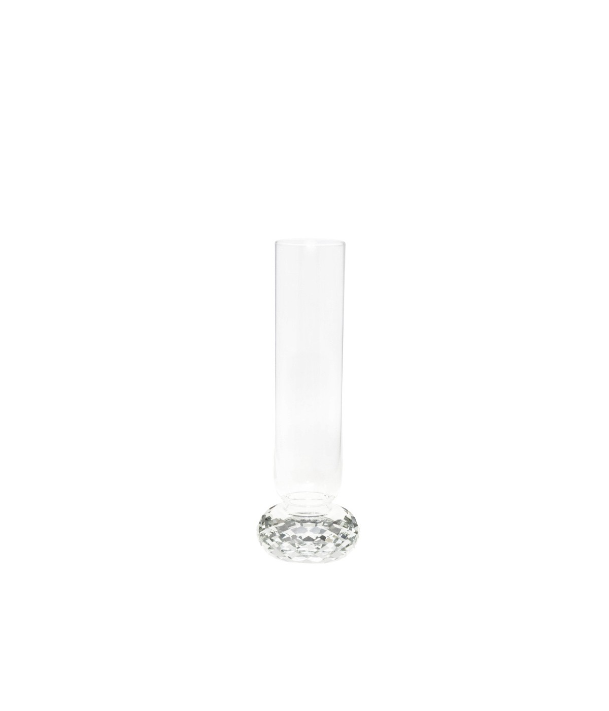 Vase pied diamant en verre 10x10x29.5cm