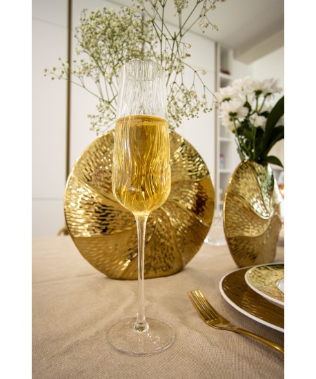 Flûtes à champagne vagues - lot de 6