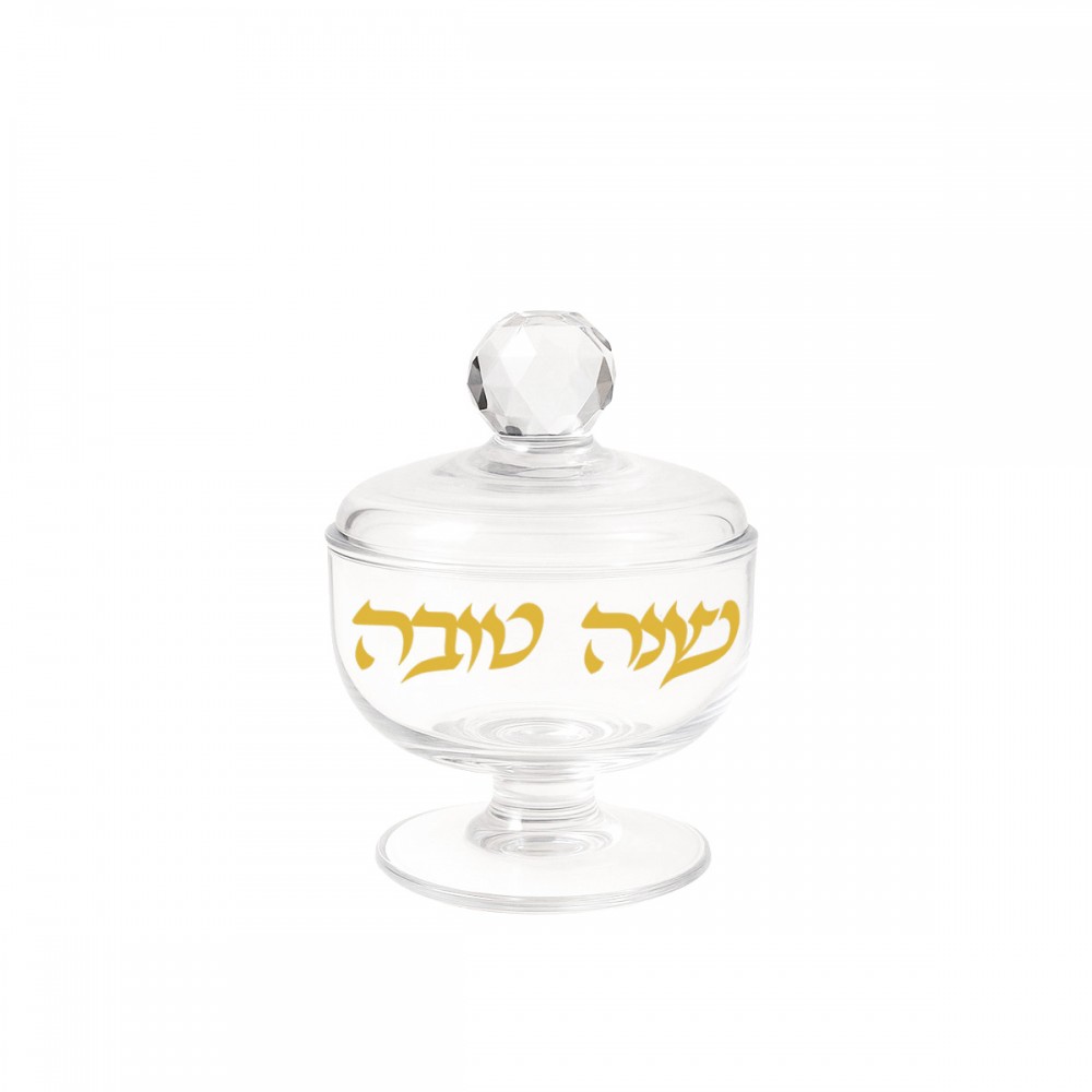 Diamond glass sugar bowl 8x8x8.5cm