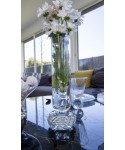 Vase pied diamant en verre 10x10x29.5cm