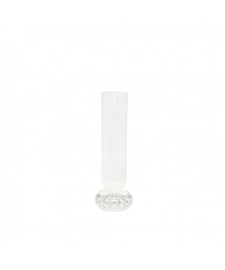 Vase pied diamant en verre 10x10x29.5cm