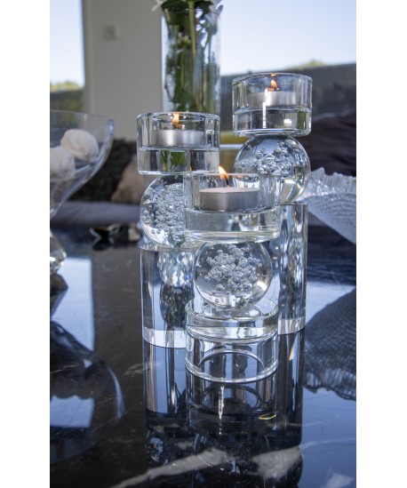 Bougeoir bulle en verre 6x6x16.2cm