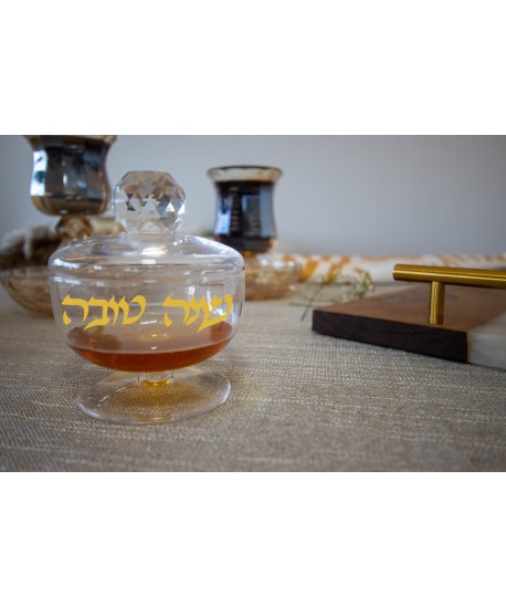 Diamond glass sugar bowl 8x8x8.5cm